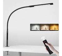 EYOCEAN Lampe de Bureau 12W, avec Télécommande, LED Protection des Yeux, Température de Couleur Réglable, Contrôle Tactile, Fonction de Mémoire et de Chronométrage, pour Beau Travail Lecture Plaisir