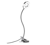 EYOCEAN Lampe de Bureau 8W Lampe-Clip, l’Adapteur inclus, à LED, à Pince, Soin des Yeux, Luminosité Réglage pour le Bureau et le Domicile Flexible à 360° de Lecture Table Lit Agrent