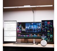EYOCEAN Lampe de bureau à 3 sources lumineuses, 24 W, 100 cm, lumière du jour, avec télécommande, lampe d'écran à intensité variable, lampe de bureau à col de cygne