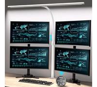 EYOCEAN Lampe de Bureau LED, 24W 80cm Lampe de Table avec Contrôle par Gestes & Télécommande, Perche télescopique à hauteur réglable, pour Employés de Bureau, Étudiants, Designers, Monteurs Vidéo