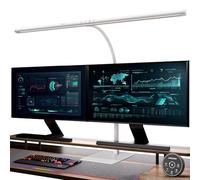 EYOCEAN Lampe de bureau LED avec commande gestuelle et télécommande, lampe d'écran à intensité variable 24 W 80 cm, lampe de bureau lumière du jour pour la maison et le bureau, Blanc mat