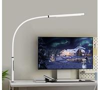 EYOCEAN Lampe de Bureau LED, Lampes de Table, Lampe d'Architecte Protection des Yeux, Atténuation et Température de Couleur Réglable, Lampe de Travail à Pince avec Fonction Mémoire et Minuterie, 12W