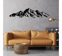 Eyoka 3D Papier Peint Mural Alpes | Décoration Murale en MDF Noir Ajouré avec Motif Montagneux | Tableau en Bois Moderne pour une Décoration Élégante dans le Salon, Chambre, Bureau