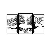 Eyoka peinture ajourée Décoration murale 3D Peinture 3D "Visages des arbres" 120x67cm Noir
