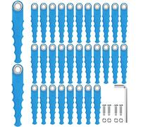 Eyoloty Lot de 32 lames de rechange dentelées 29092 29252 compatibles avec les débroussailleuses Greenworks 21302 21332 21342 20 V 24 V 40 V Tête en polycarbonate Lames flexibles avec pièces à vis (lot de 37)