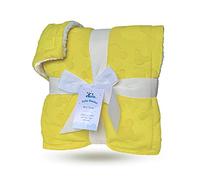 eYone Grande Couverture de Réception Sherpa pour Bébé en Double Couche de Polaire pour Chambre d'enfant, Berceau et Poussette (Jaune)