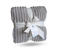 eYone Grande couverture polaire Sherpa pour bébé garçon ou fille pour berceau de bébé, siège auto, landau (80 x 110 cm), gris