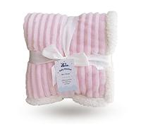 eYone Grande couverture pour bébé en polaire Sherpa, pour lit d'enfant, siège de voiture, poussette (80 x 110 cm) (Rose)