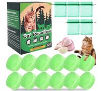 Eyoulife Lot de 12 boules répulsives pour chat avec 5 sacs en filet - Extraits naturels de plantes - Répulsif doux pour l'extérieur - Contre les excréments de chat dans le jardin - Pour cours