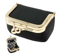 Eyoulife Petite boîte à bijoux en cuir de vachette avec cadenas rétro - Boîte à bijoux de voyage portable pour boucles d'oreilles, colliers, bagues, boucles d'oreilles
