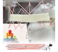 Eyoulife Wollhaspel Forme de parapluie 55 x 42 cm, enrouleur de fil en acier inoxydable, silencieux, enrouleur de parapluie pour laine à monter facilement pour les amateurs de tricot, fil (rose)