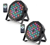 Eyourlife 2 pièces LED Par Strahler, 36 LED 72W Discolicht Party Light, RVB DMX512 avec télécommande, lumière de scène 7 modes de lumière DJ licht pour Party Bar Stage Feste Show