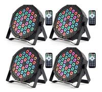 Eyourlife 4 pièces LED Par Strahler, 36 LED 72W Discolicht Party Light, RVB DMX512 avec télécommande, lumière de scène 7 modes de lumière DJ licht pour Party Bar Stage Feste Show