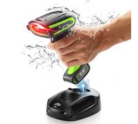 Eyoyo Lecteurs de Codes Barres Industriels 2D 1D QR sans Fil, avec Station de Charge sans Fil, Résistant Chutes étanche IP65, Douchette Code Barre Compatible Bluetooth,pour MacOS iOS Android