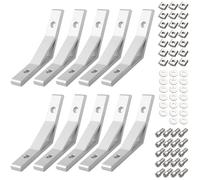 EYPINS 10x Equerres de Fixation 135 Degrés 2020 Série pour Profilés Simple Rainure 6 mm Permet de Fixer 2 Profilés avec 20 Ecrous en T, 20 Rondelles, 20 Vis Filetage M6*12mm