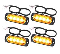EYPINS 4X Feux de Pénétration à 4 LEDs 12/24V Gyrophare LED Orange Feux Flash Voyant d’Alarme Urgence Strobe Clignotants Auto IP65 ECE pour Van Camion Tractopelle Chariot à Fourche Tracteur