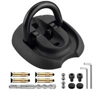 EYPINS Ancrage au sol avec Foret Acier Trempé Rabattable vers le Haut et vers le Bas en Acier Haute Sécurité pour Moto Vélo Serrure de Moto avec 4 Points de Verrouillage Noir