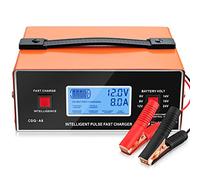 EYPINS Chargeur de batterie de voiture, 6 V/8 V/12 V/16 V/24 V, intelligent, universel, entièrement automatique, avec écran, chargeur d'entretien 0-10 A, pour batteries gel, AGM, STD/plomb-acide