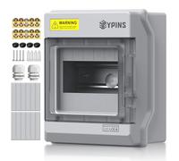 EYPINS Coffret Électrique 6 Modules IP65 Extérieur Intérieur avec 2 Presse-étoupes M32,2 Barres de Cuivre,Kit de Fixation pour Atelier,Jardin(15.8x9.8x19cm）