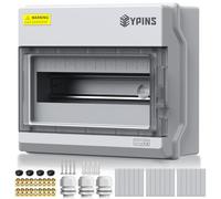 EYPINS Coffret Électrique Boîtier Électrique Extérieur12 Modules IP65 Extérieur Intérieur avec 3 Presse-étoupes M32,2 Barres de Cuivre,Kit de Fixation pour Chauffage, Compteur(26.5x11x21.8cm）