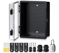 EYPINS Coffret Electrique Etanche Exterieur en ABS IP67 noir | Boîte de distribution Boîte de Jonction IP67 Étanche Idéal pour Irrigation Piscine et Projets DIY (22*17 *11cm-Transparent)