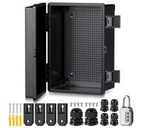 EYPINS Coffret Electrique Etanche Exterieur en ABS IP67 noir | Boîte de distribution Boîte de Jonction IP67 Étanche Idéal pour Irrigation Piscine et Projets DIY (30 * 30 * 17cm-opaque）