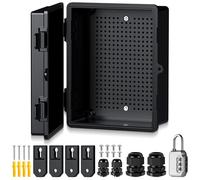 EYPINS Coffret Electrique Etanche Exterieur en ABS IP67 noir | Boîte de distribution Boîte de Jonction IP67 Étanche Idéal pour Irrigation Piscine et Projets DIY (22*17*11cm-opaque)