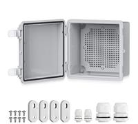 EYPINS Coffret Electrique Etanche Exterieur en ABS Renforcé 3mm Boîte de Jonction IP67 Étanche avec Joint d'Étanchéité Intégré Résistant à 60kg Idéal pour Irrigation Piscine et Projets DIY (15x15x9cm)