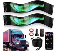 EYPINS Lot de 2 Yeux LED Souples pour Camion et Voiture Écran Flexible | 595x120mm Programmable Via Application，Affichage Texte,Image,GIF，Résistant à l'eau IP65，USB 4.5m - pour Auto,Bar,Magasin,DIY