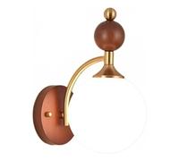 EYPKPL Vintage Wall Sconce Iron + Wood Body E27 Farmhouse Wall Lamp Glass Shade 3 Colors Temperature Wall Light for Home Hallway Bedroom