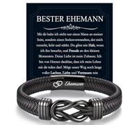 EYQV Cadeau pour homme, bracelet en cuir pour papa, frère, fils, petit-fils, neveu, oncle, mon mari, parrain, idée de cadeau d'anniversaire, fête des pères, fête des hommes, Noël, Saint-Valentin