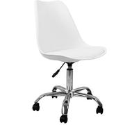 Eyre Chaise de bureau à roulettes 97x47x58cm Blanc