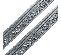 EYRMQWJPC Bordures de Papier Peint Autocollantes, Pack De 2 Bandes Garniture Plinthe en Mousse 3D Autocollantes Multicolores,2mx 8cm(Silver Gray)