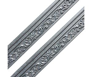 EYRMQWJPC Bordures de Papier Peint Autocollantes, Pack De 2 Bandes Garniture Plinthe en Mousse 3D Autocollantes Multicolores,2mx 8cm(Silver Gray)