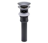 EYRMQWJPC Bouchon de lavabo à Ressort, Bonde de lavabo à Bouton-Poussoir avec Bague d'étanchéité(Black)