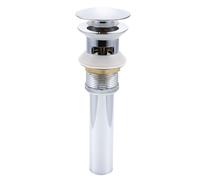 EYRMQWJPC Bouchon de lavabo à Ressort, Bonde de lavabo à Bouton-Poussoir avec Bague d'étanchéité(Chrome)