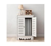 EYRMQWJPC Cache-radiateur, Armoire de Cache-radiateur en PVC avec 2 Portes et étagère supérieure Blanc, Plusieurs Tailles(90x80x25cm)