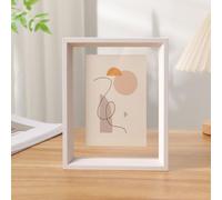 EYRMQWJPC Cadre Photo en Bois Acrylique, Cadre Photo Double Face en Acrylique et Bois for Cartes Postales, Photos commémoratives, spécimens, Multicolore, Plusieurs Tailles(White,10 inches)