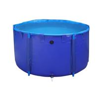 EYRMQWJPC Canvas Round Fish Pond | Blue Multiple Sizes Above Ground Pool for Aquatic Breeding or Baptism(4x1.2 m)