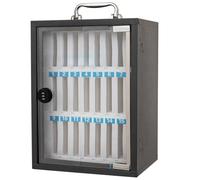 EYRMQWJPC Casier de téléphone Portable en Acier, Coffret de Rangement en Acier for téléphones Portables avec poignée et Serrure sécurité, 12 à 60 emplacements, Plusieurs Tailles(27x21x37cm/11x8x15in)