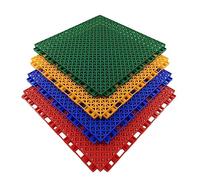 EYRMQWJPC Chaîne extérieure. Dalles de Sol modulaires emboîtables en PP de 12 Pouces, revêtement de Sol Sportif intérieur/extérieur antidérapant et résistant à l'usure(Red)