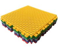 EYRMQWJPC Chaîne extérieure. Tapis de Sol emboîtables, terrasse, Imitation Trottoir, Cage à Chien, Piscine, Terrain de Sport, 16 pièces(Light Blue)
