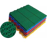 EYRMQWJPC Chaîne extérieure. Tapis de Sol for prairies en Ciment, revêtement de Sol en PP Facile à découper et à Modifier, avec Trous de Drainage, 9 pièces(Yellow)