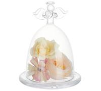 EYRMQWJPC Cloche en Verre Transparent, Cloche en Verre avec Figurines prière et Socle 11 x 12,8 cm