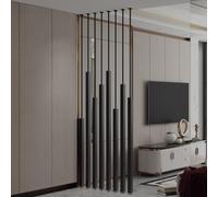 EYRMQWJPC Colonne de séparation métallique, Lot de 8 colonnes de séparation en Fer, Grille décorative for écran de confidentialité, Multicolore, 70-240 cm(Black,170cm/67in/5.57ft)