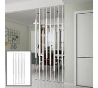 EYRMQWJPC Colonne de séparation métallique, Lot de 8 colonnes de séparation en Fer Multicolores, de 60 à 2,9 m, du Sol au Plafond(White,8.2ft/250cm)