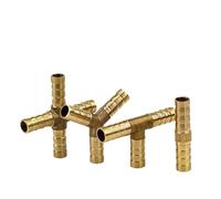 EYRMQWJPC Connecteur de tuyau en laiton - 1 adaptateur de coupleur en laiton - Raccord de tuyau cannelé 2 3 4 voies T Y - 6 à 19 mm (16 mm cannelé PU)