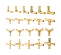 EYRMQWJPC Connecteur de tuyau en laiton - Raccord de tuyau cannelé 2 3 4 voies pour tuyau en cuivre de 4 mm à 25 mm (14 mm - 1 pièce Y 3 voies)