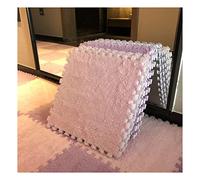 EYRMQWJPC Dalles de Moquette imbriquées en Peluche Pack of 20 Interlocking Foam Mats 12x12 inches Pink & Light Purple 10mm Thick Puzzle Floor Mat Tiles