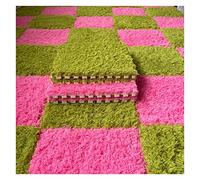 EYRMQWJPC Dalles de Moquette imbriquées en Peluche PE Foam Floor Mat Tiles Pack of 50 Interlocking Play Mat 12x12 inch Multicolor(Red Green)
